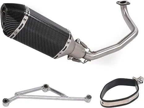 KAJIMOTOR Exhaust System Pipe Header Muffler for GY6 Engine 125cc 150cc Scooter ...