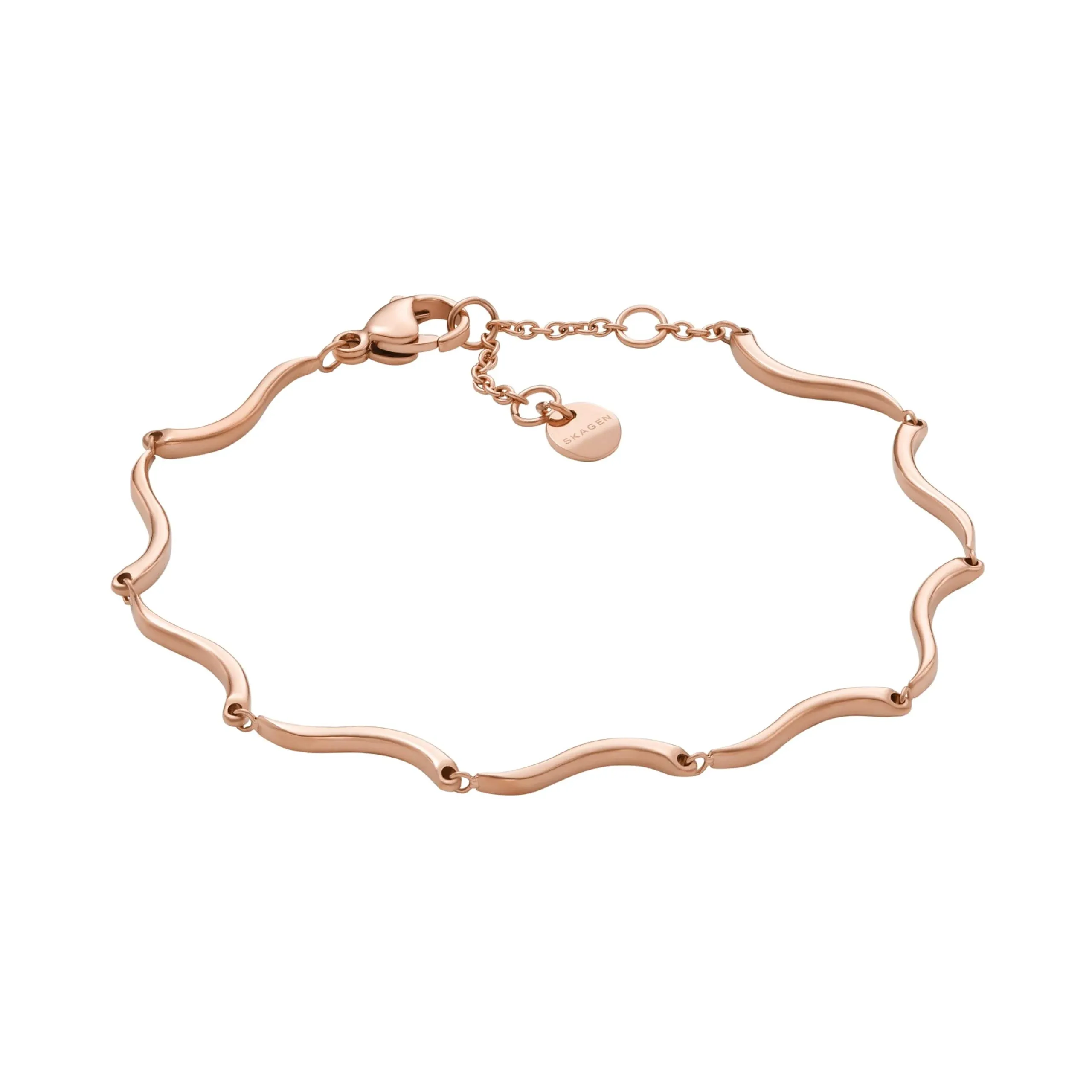 "Women's Essential Waves Rose Gold-Tone Stainless Steel Chain Bracelet"