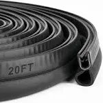 Car Trim Seal with Top Bulb - 20 Feet Car Door Rubber Seal Strip, Fits 1/16" Edge, Automotive Weather Stripping for Cars, Boats, RVs, Trucks, and Home Applications