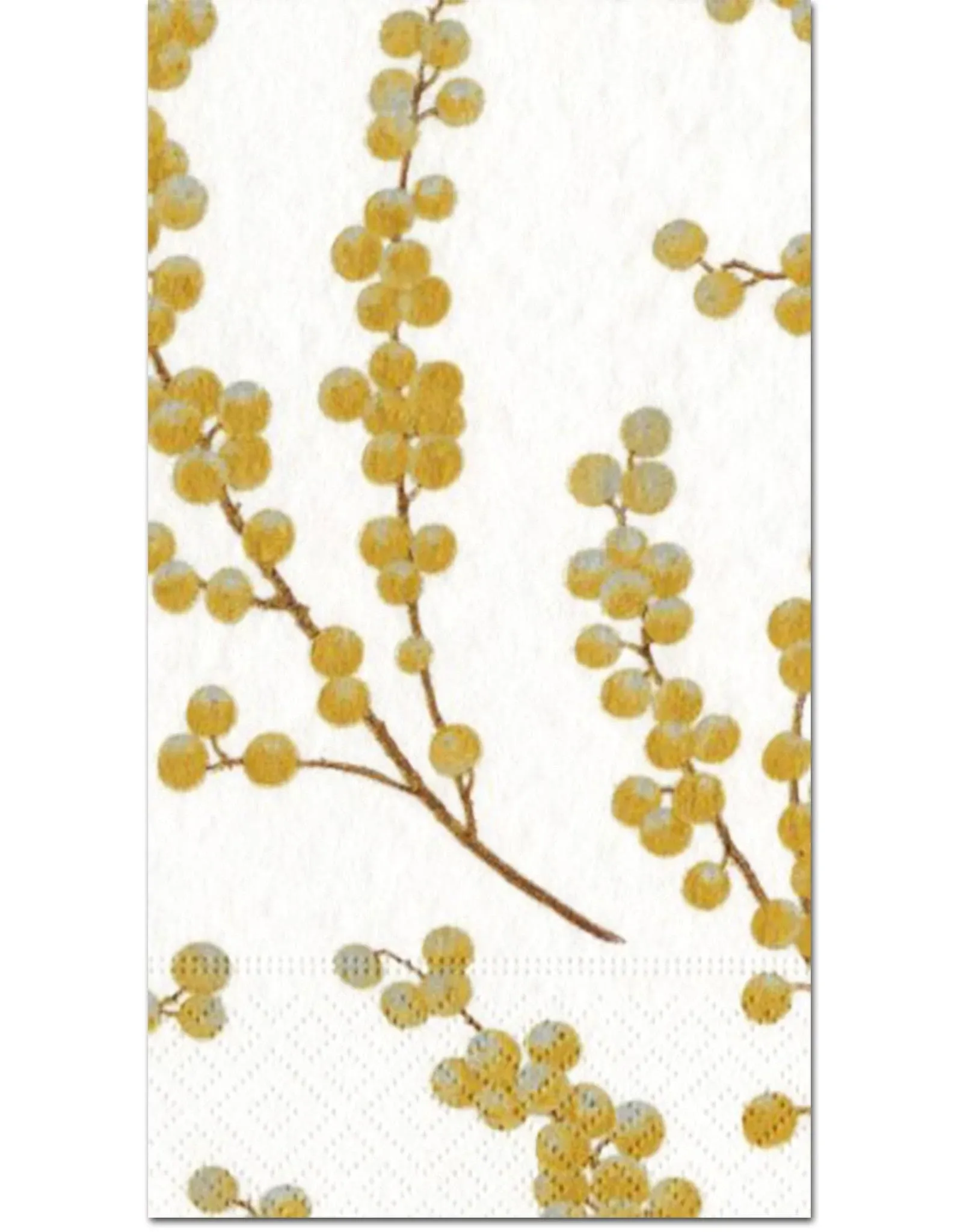 Caspari Berry Branches White/Gold - Guest Towel (15)