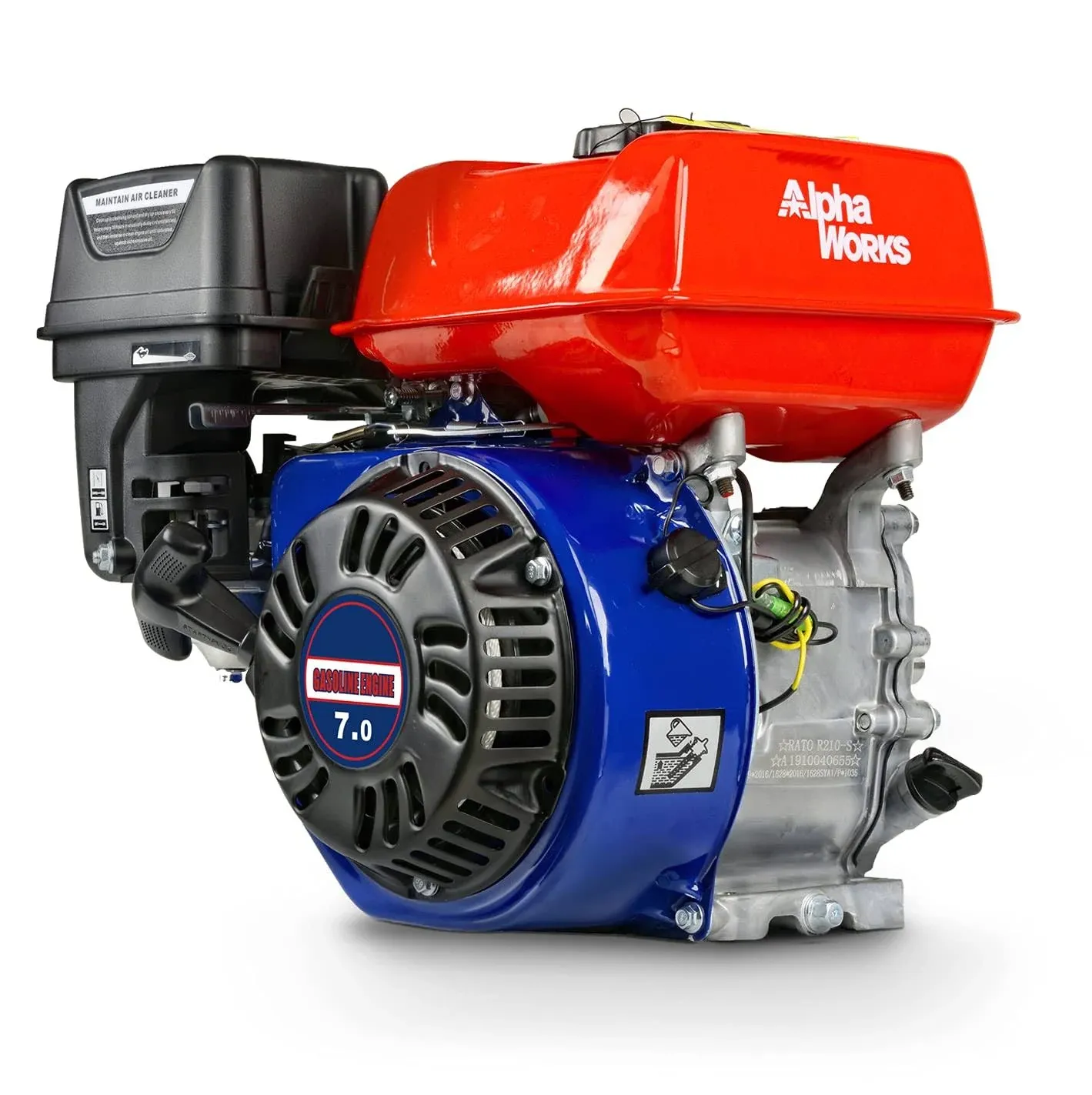 Alpha Works GUT031 4 Stroke 7HP Recoil Start 3600RPM Horizontal Motor 