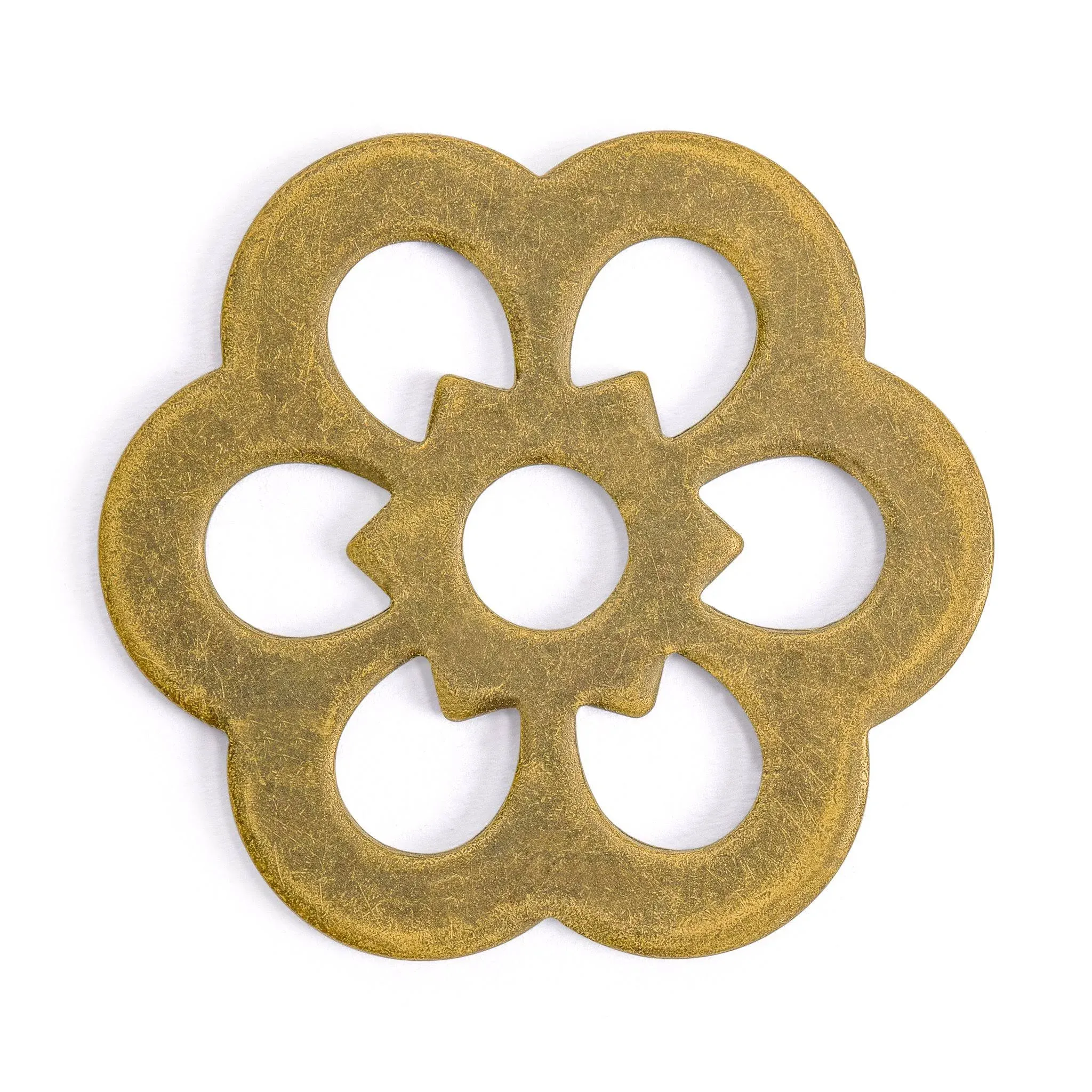 Hardware Philosophy Clover Brass Backplate Washers 1.3 Inches - Set of 10 - Architectural, Interior Design, Doors, Furniture Cabinet Customization Hardware