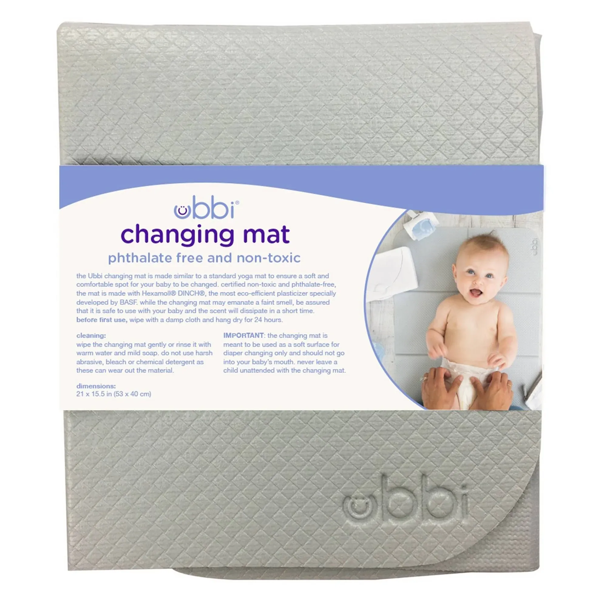 Ubbi Changing Mat, Soft and Comfortable, Easy to Clean and Carry on The Go, Yoga ...