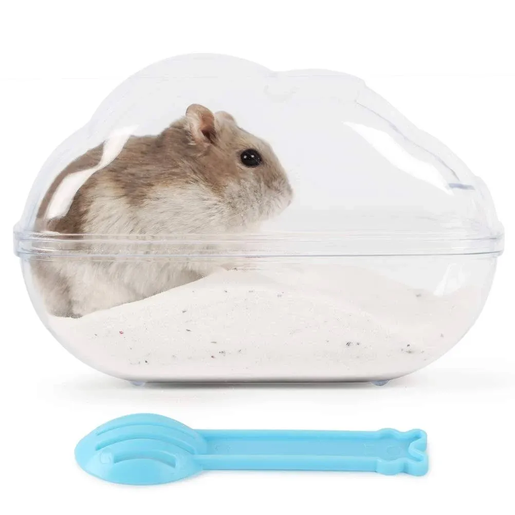 Hamster Sand Bath Container Large Hamster Toilet with Scoop Set Dust Bust Acc...