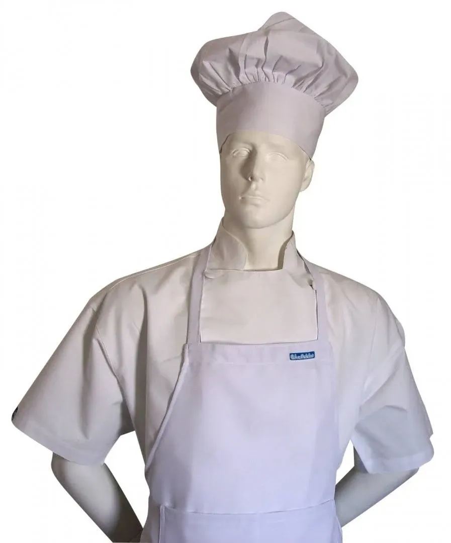 Chefskin Chef Set 1 Apron + Hat Adult White Fits Most Lite