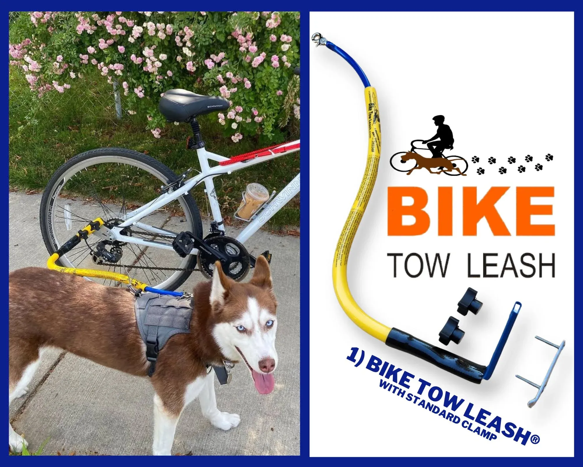 Bike Tow Leash Dog Bicycle Attachment, Red