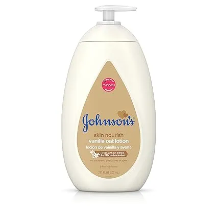 Johnson's Moisturizing Baby Body Lotion with Vanilla & Oat Extract for Dry Skin, 27.1 fl. Oz