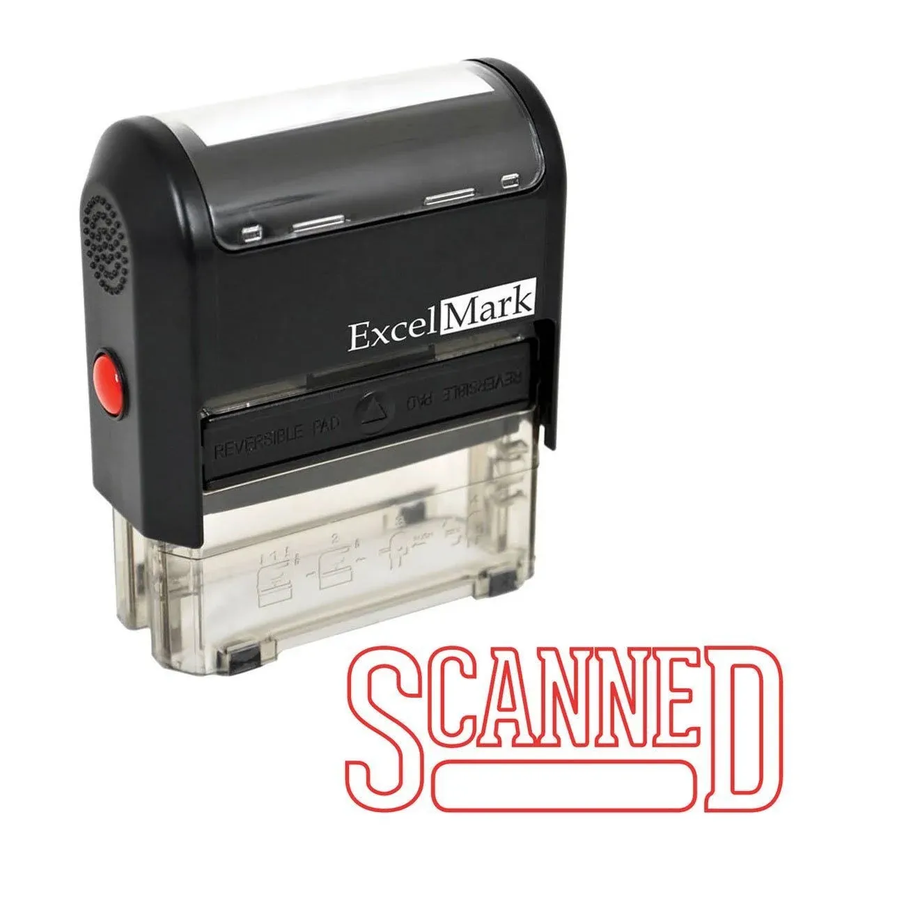 Scanned - ExcelMark Self-Inking Rubber Stamp - A1539 Red Ink