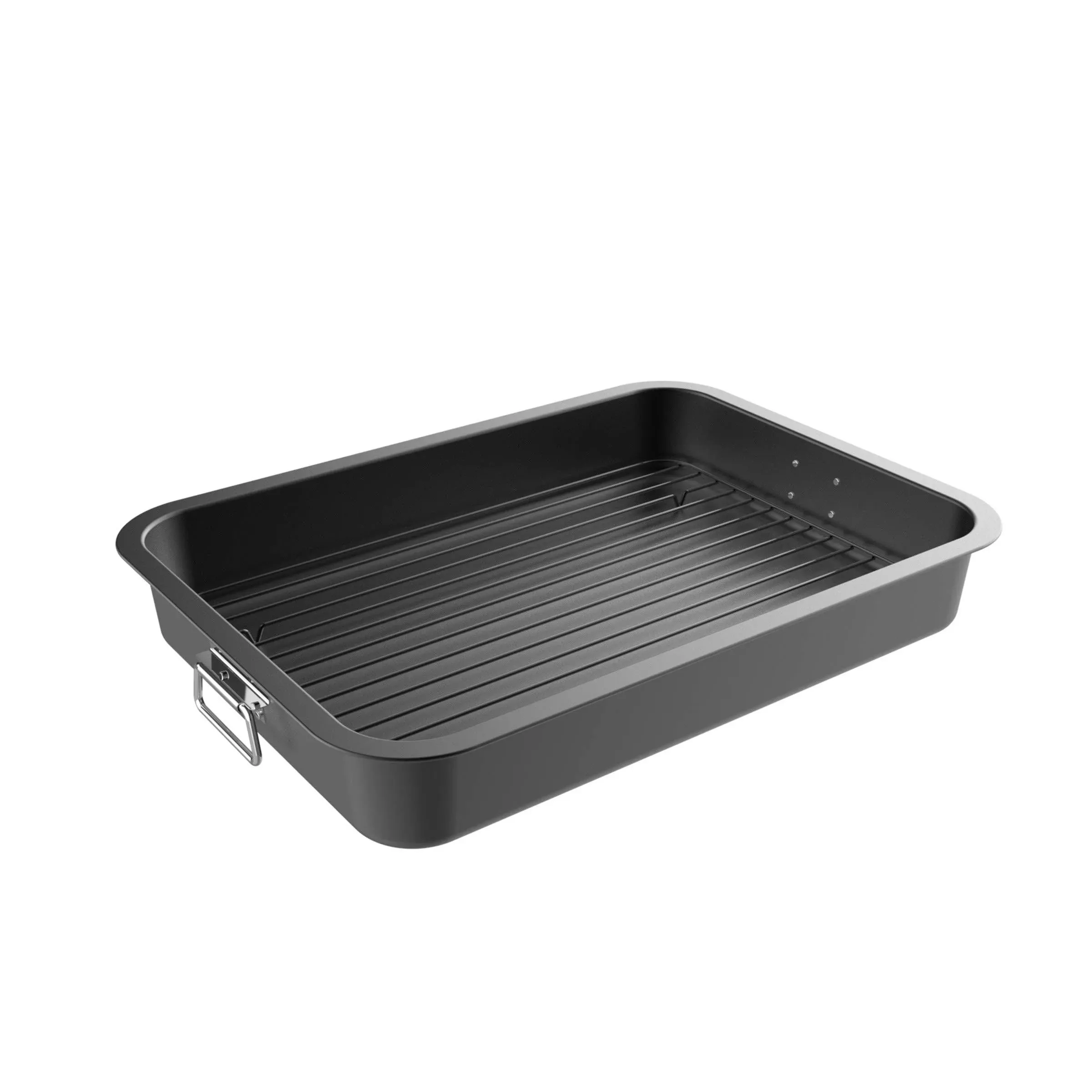 Classic Cuisine 82-KIT1107 Roasting Pan with Flat Rack-Nonstick Oven Roaster ...