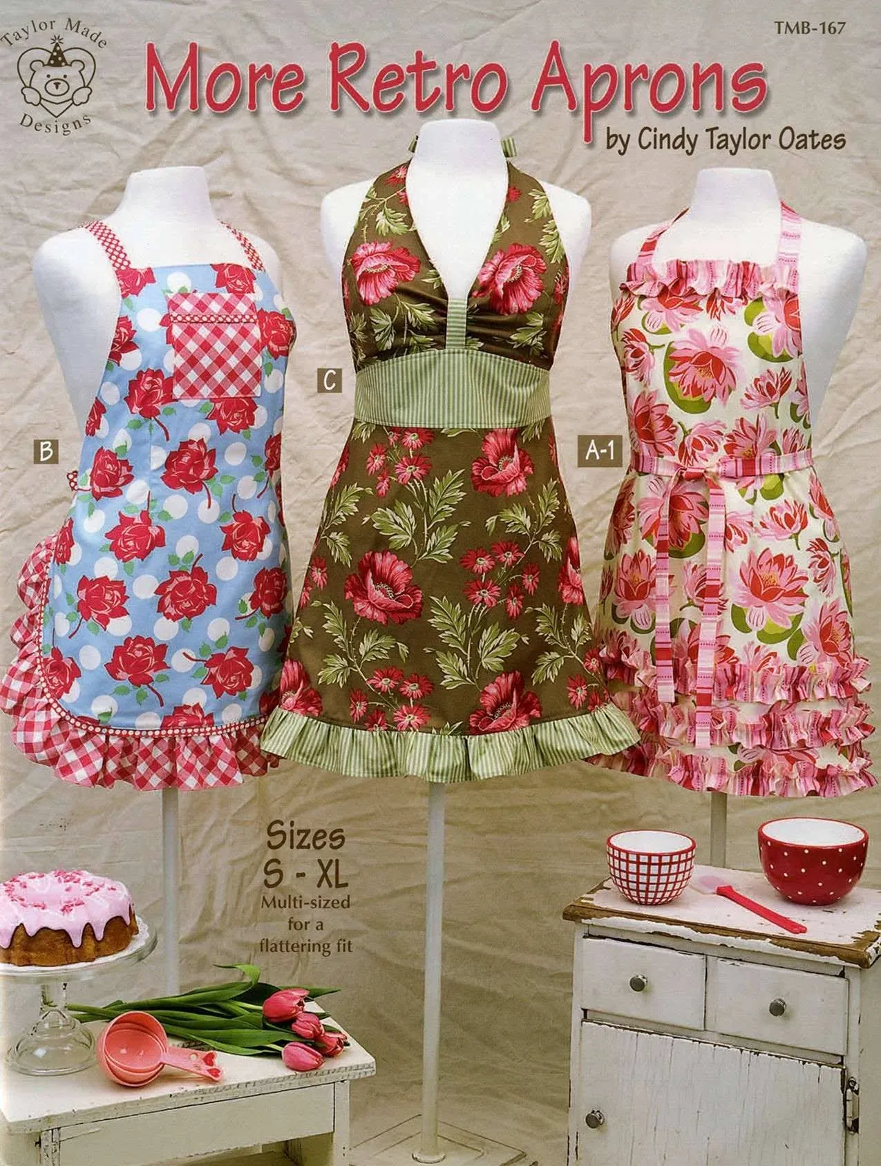 Taylor Made Designs More Retro Aprons Pattern, Small-XL