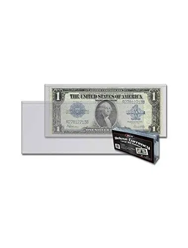 BCW - Deluxe Currency Holder - Large Bill (Dollar) Semi-Rigid Holder - (Pack of ...