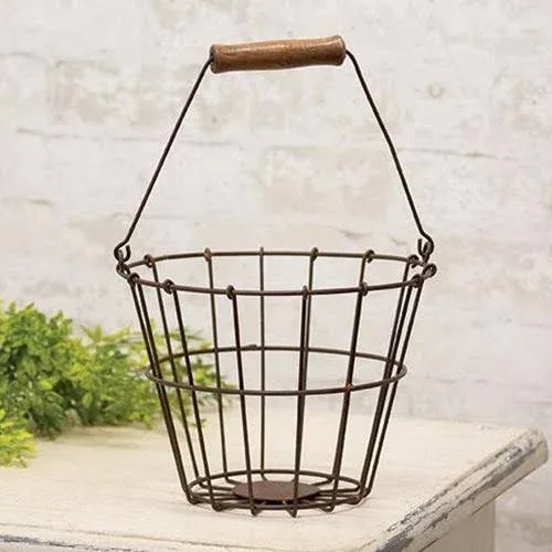 Wire Egg Basket Rusty