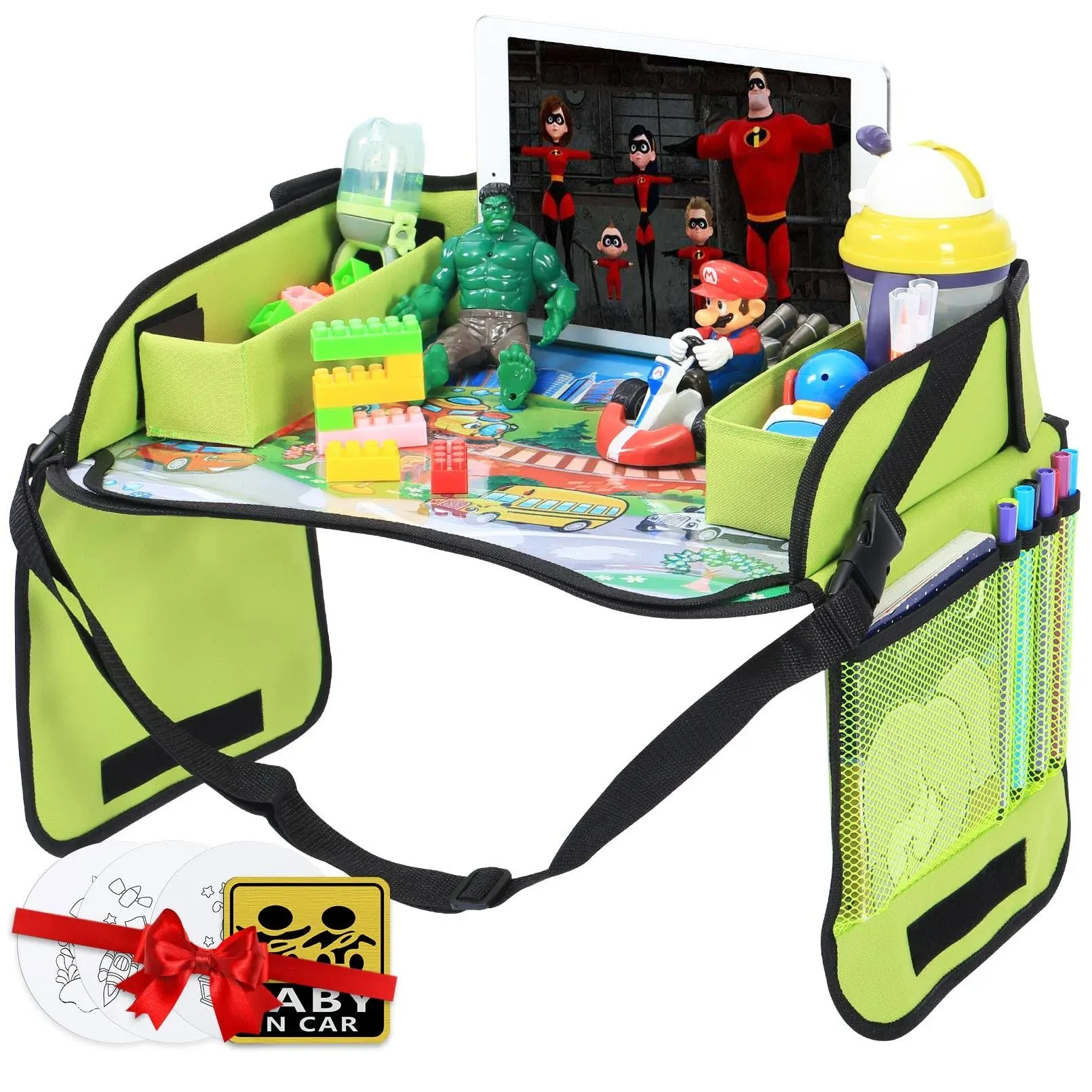 Innokids Kids Travel Lap Tray Children Car Seat Activity Snack and Play Tray Desk ...