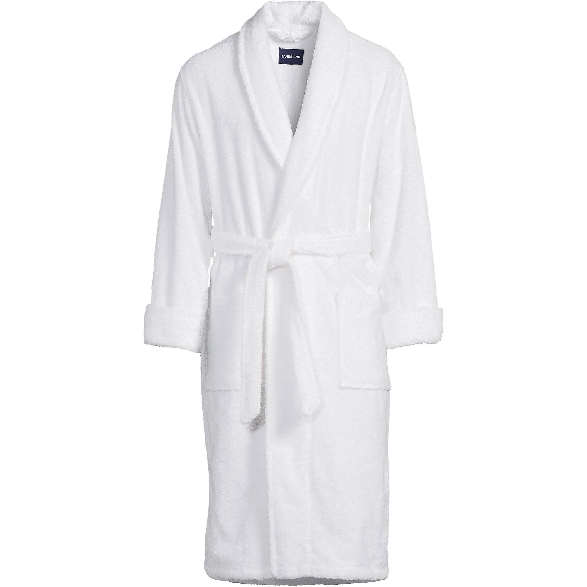 Lands' End Men's Calf Length Turkish Terry Robe