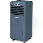 8000BTU 3-in-1 Portable Air Conditioner with Remote Control-Dark Blue | Costway