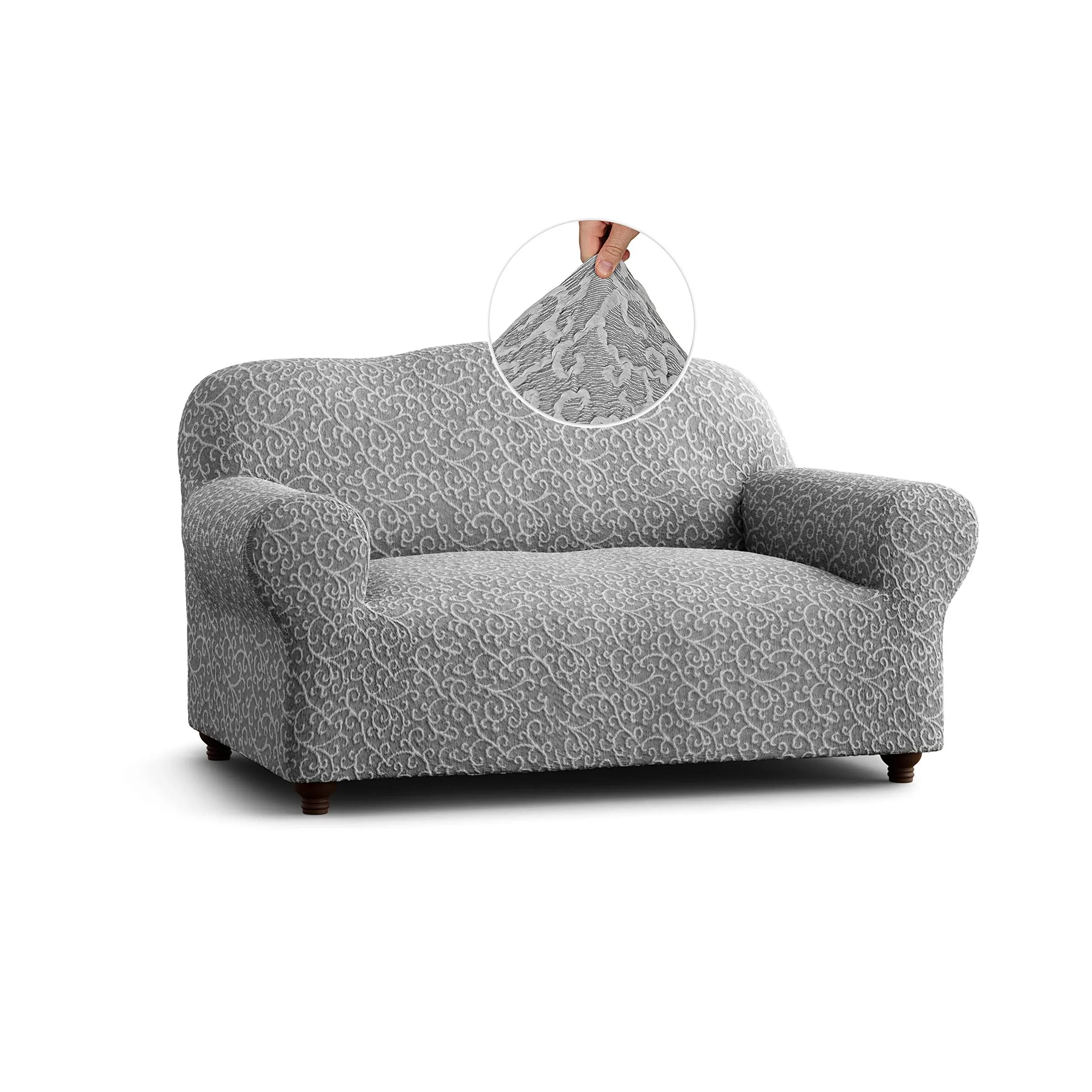 Stretch Loveseat Slipcover - Easy to Clean & Durable - Jacquard Collection ...