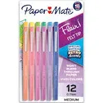 Flair Tip Pens Paper Mate Felt Medium 0.7 Mm Point Count Edition Black 12 Colors