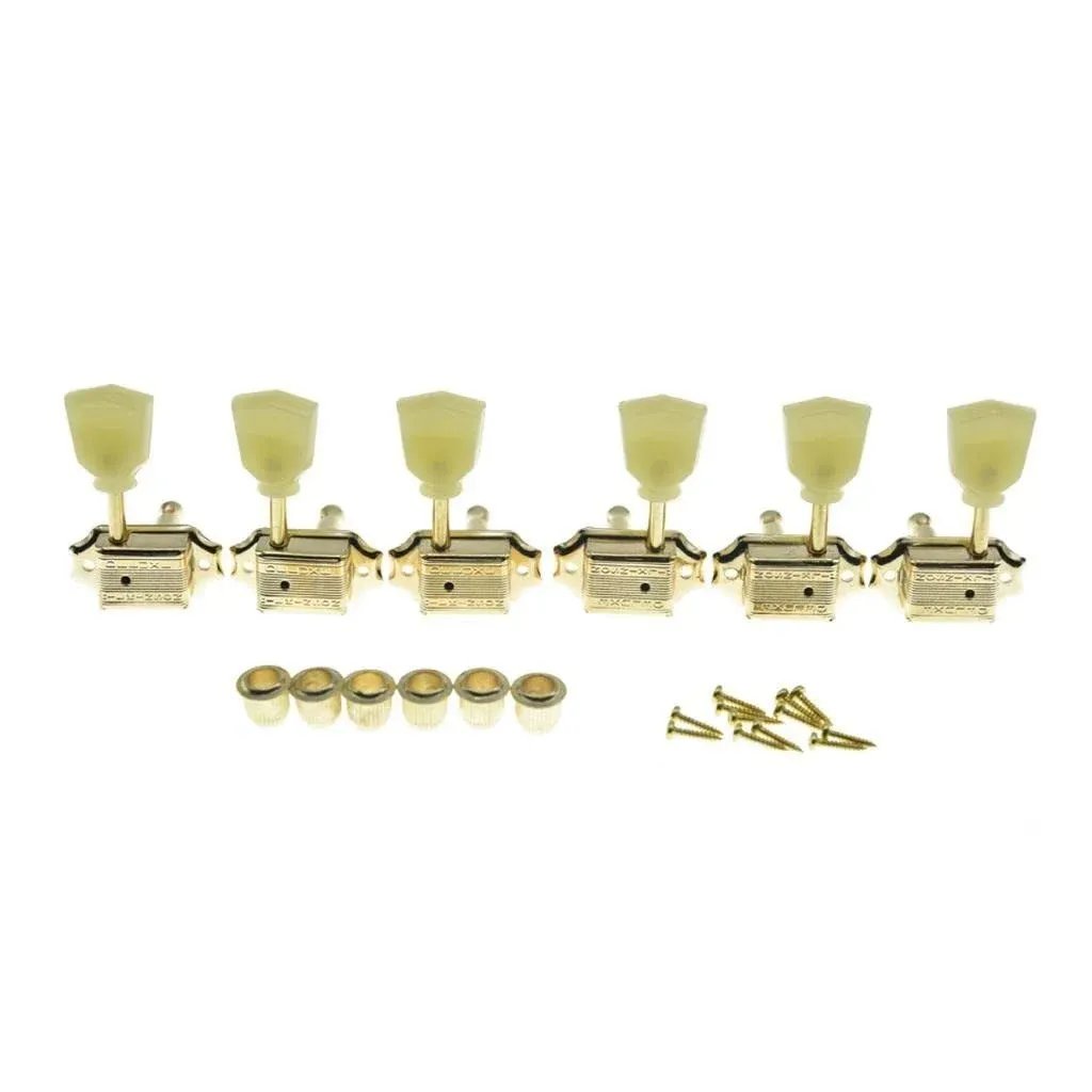 Wilkinson Gold with Vintage Button 3x3 Deluxe Vintage Tuners Guitar Tuning Keys ...