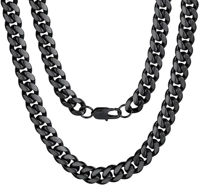 ChainsPro Thick Curb Chain 6mm with Lobster Clasp Stainless Steel Chunky Necklace ...