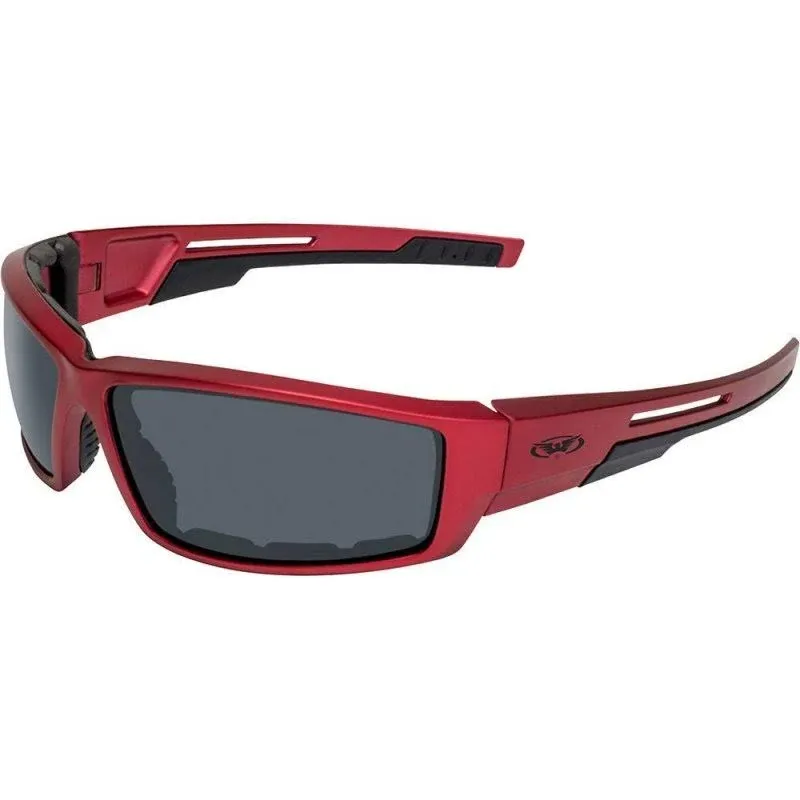 3 Sly Padded Riding Glasses Sunglasses Smoke Lenses Red Blue and Grey Frames