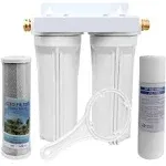 External RV Dual Water Filter System for RVs Boats Motor Homes Marines,Includ<wbr/>ed