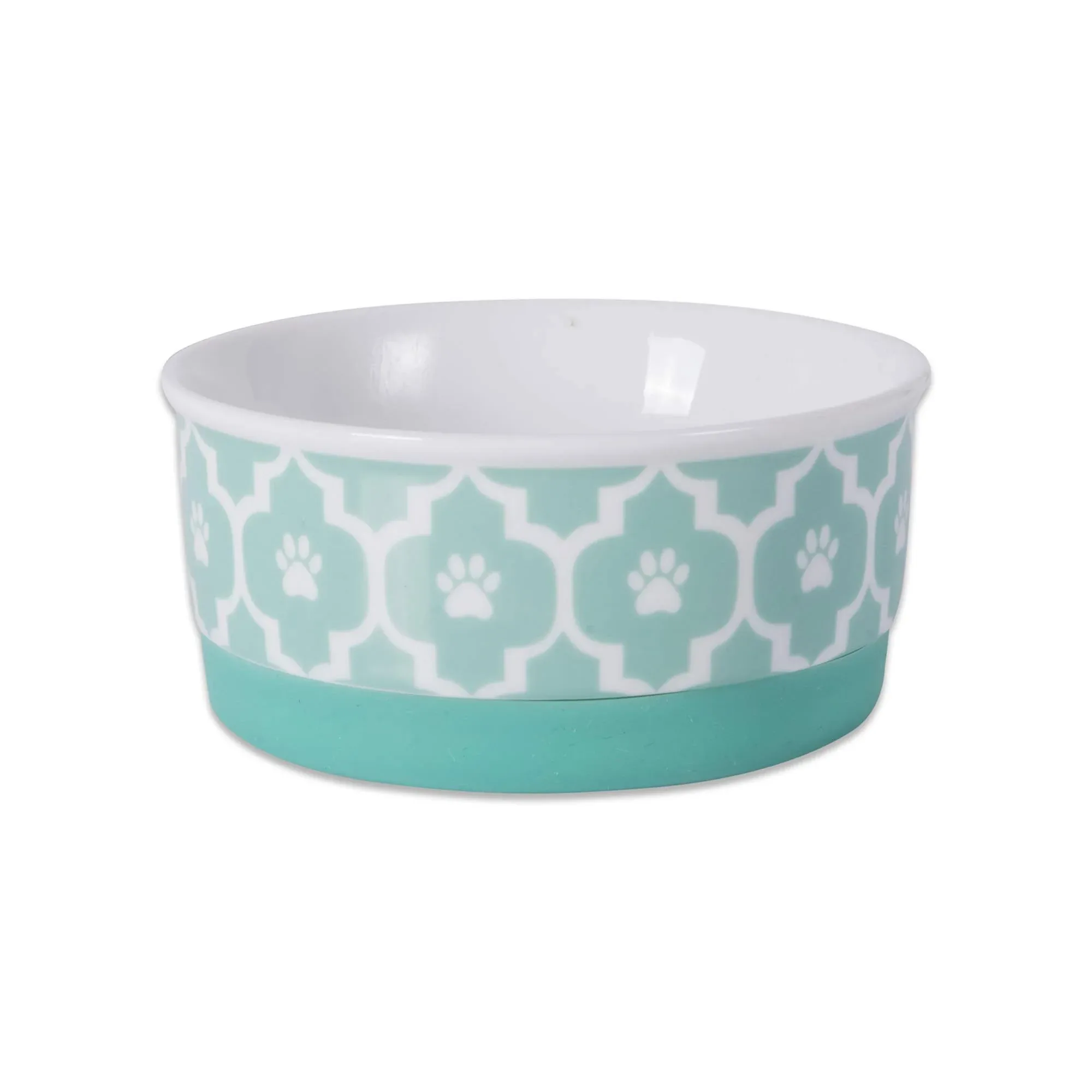 DII Pet Bowl Lattice Aqua Small 4.25Dx2H