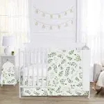 Sweet Jojo Designs Botanical Floral Leaf 4 Piece Crib Bedding Set