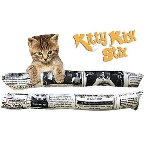 Kitty Kick Stix 15" Original Catnip Kicker Toy (Set of 2), Made in USA (Kitty News)