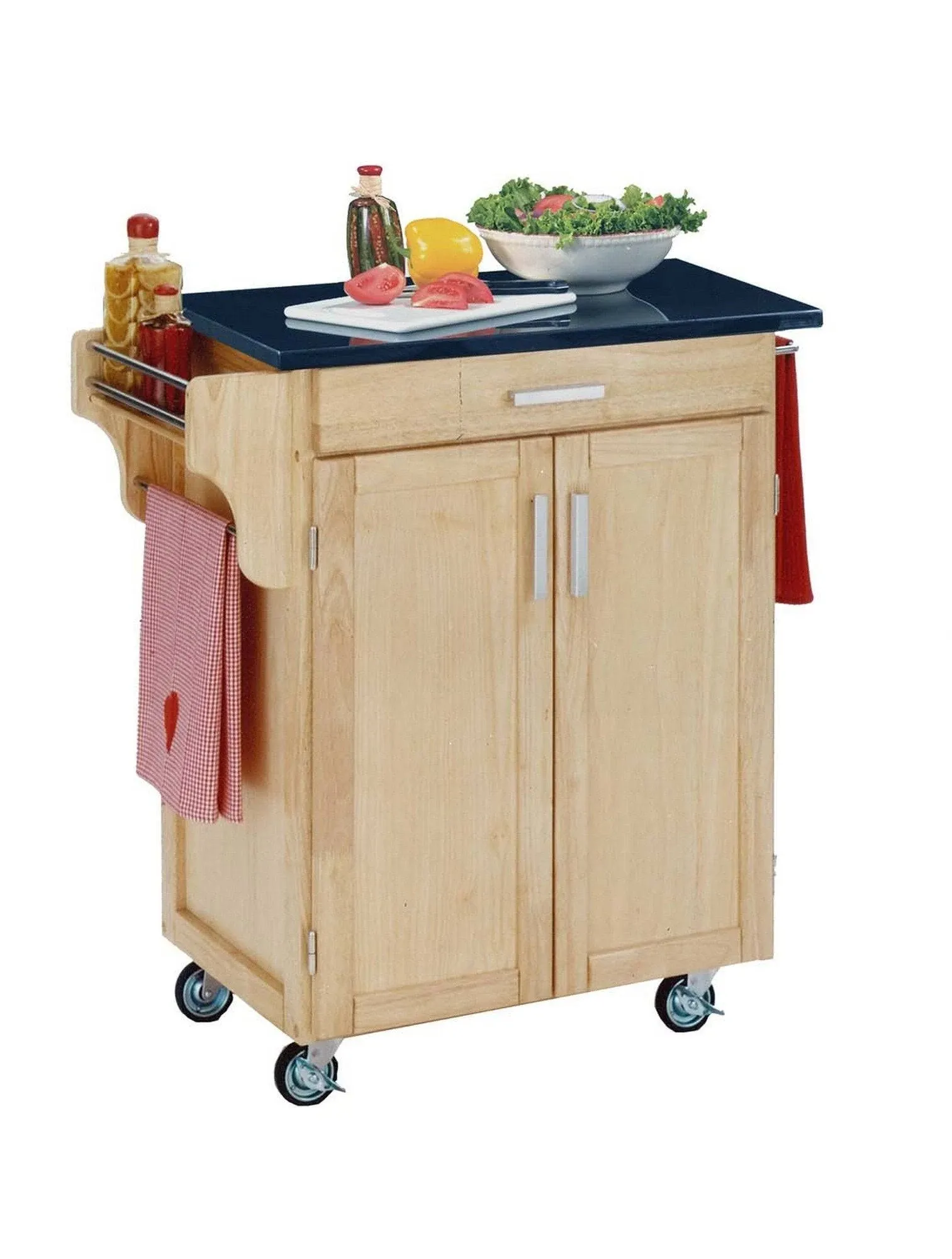 Homestyles Cuisine Kitchen Cart, Warm Oak, Granite Top