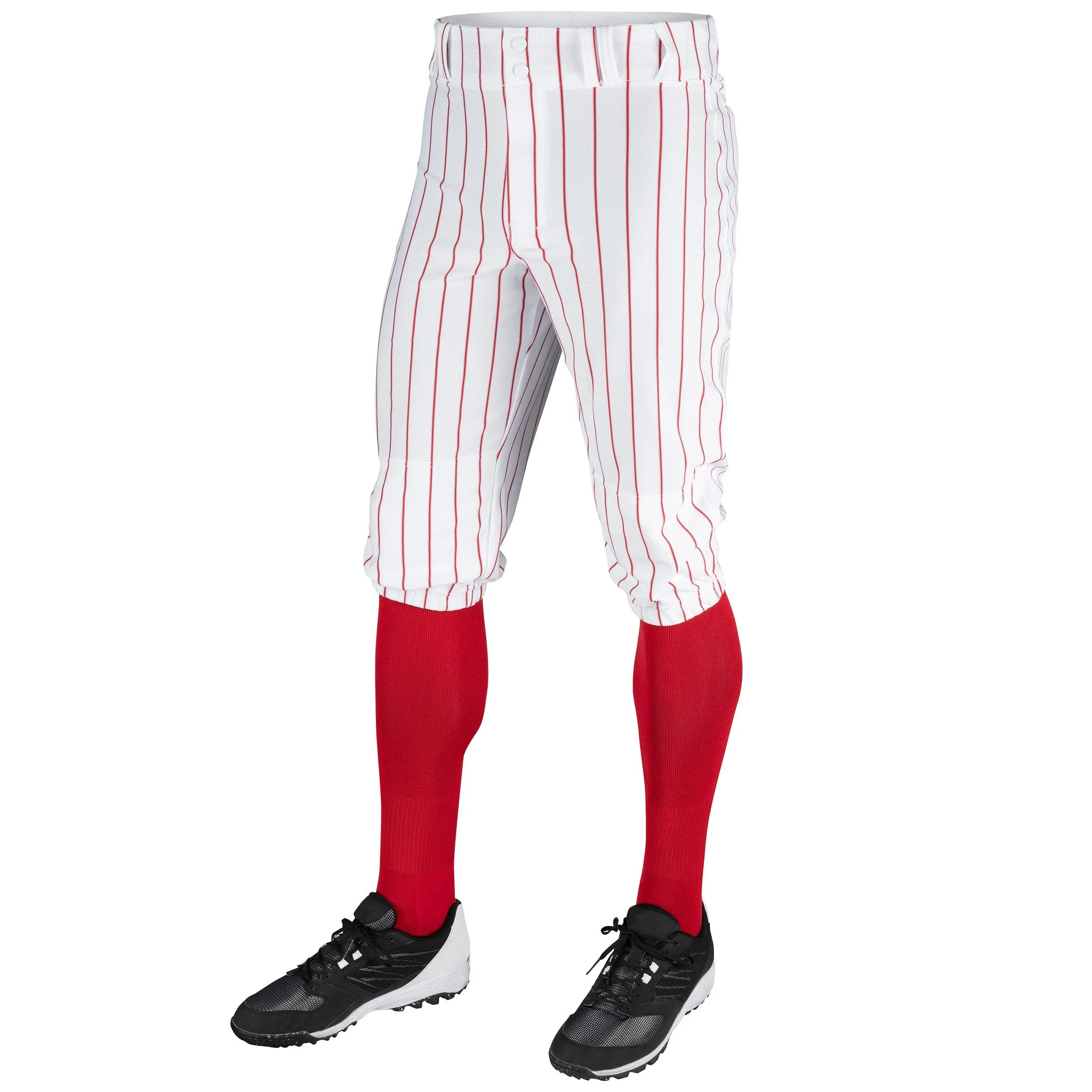 Champro Triple Crown Knicker Pinstripe Adult Baseball Pants - XL / White/Scarlet