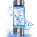 Hydrogen Water Bottle, Portable Hydrogen Water Ionizer Machine, Hydrogen Water Generator, Rechargeable Hydrogen Rich Water Glass Health Cup for Home Travel (Silvery)