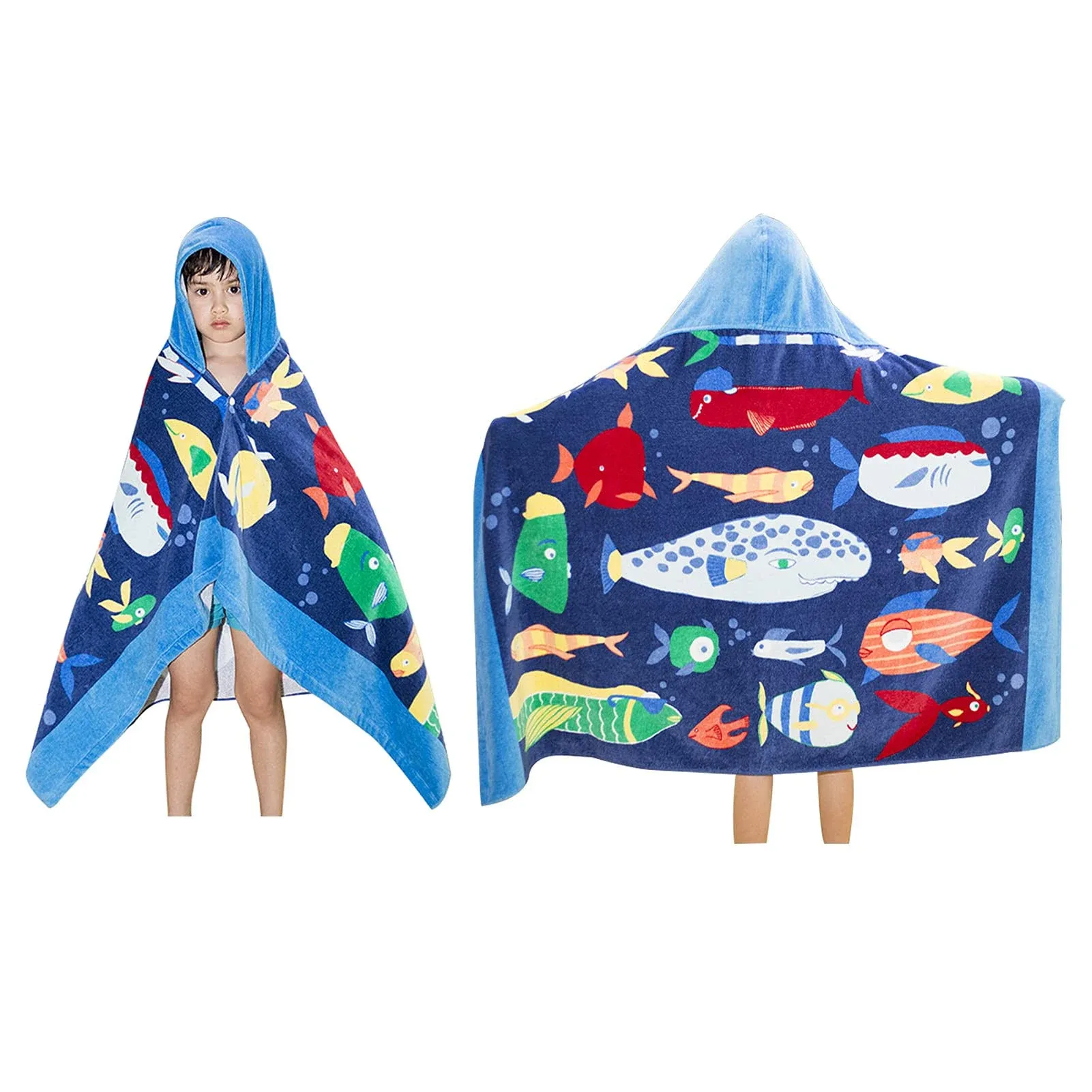 Bangsaur Kids Beach Hooded Towel Pool Bath Towel 100% Cotton 50 inchx30 Inch ...