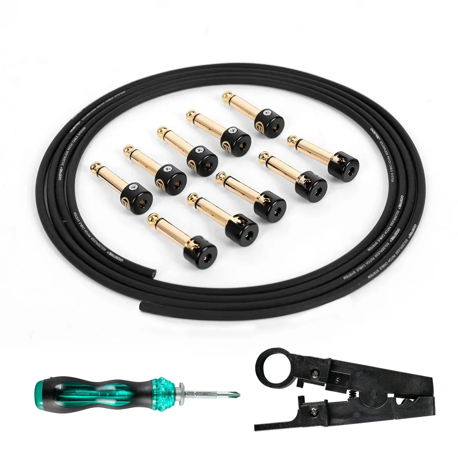 Ghost Fire Solderless Pedalboard Cable Kit - No Cable Stripping Required,6.5ft