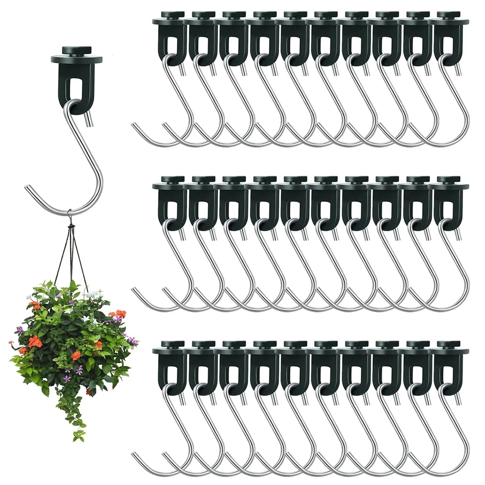 ELANE 30 Pcs Greenhouse Hooks and Greenhouse Twist ClipsPlastic Greenhouse Fi...