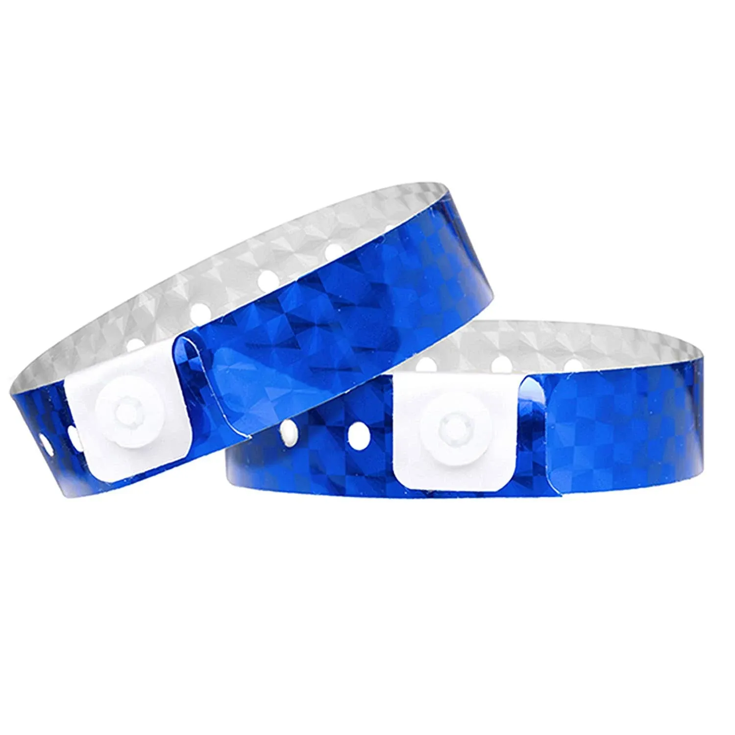 OUCHAN Holographic Plastic Party Wristbands Silver- 500 Pack Vinyl Wristbands for Events Club Music Meeting