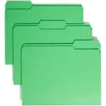 Staples File Folders, 1/3-Cut Tab, Letter size, Green, 100/Box (ST224543-CC)