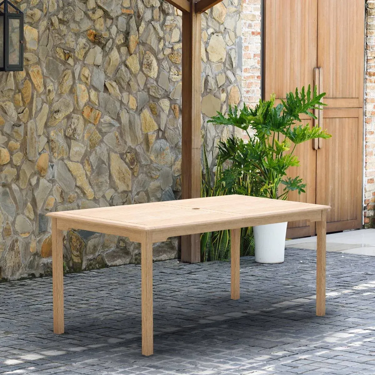 Amazonia Maliana 1-Piece Outdoor Dining Table | Certified Teak | Ideal for Patio ...