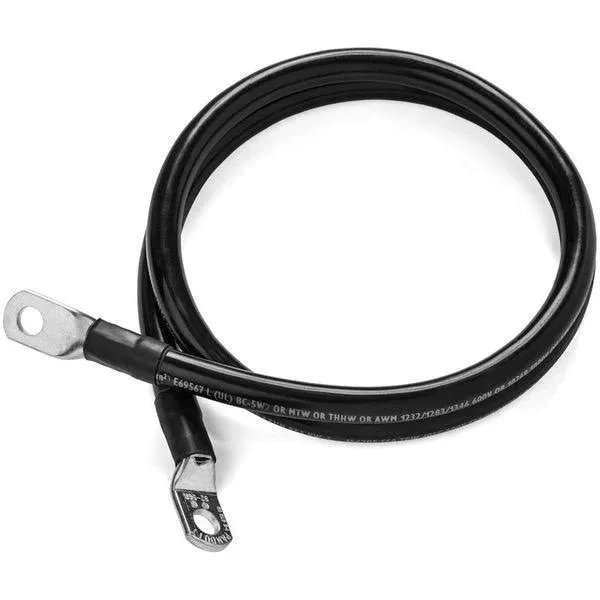 Spartan Power Black 5 Foot 4 AWG Battery Cable, Negative Only 5/16" M8