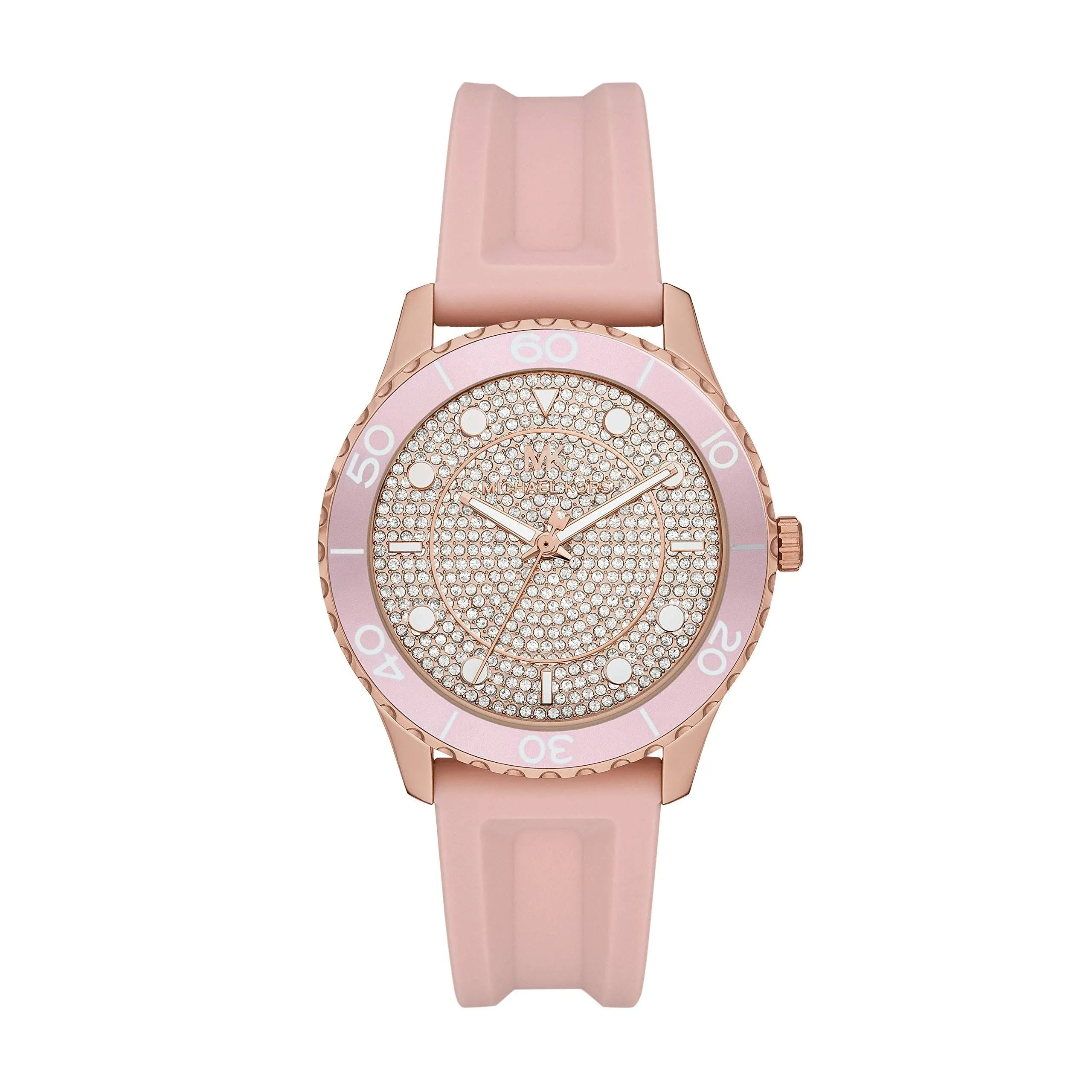 NEW AUTHENTIC MICHAEL KORS RUNWAY ROSE GOLD PINK CRYSTALS WOMENS MK6854 WATCH