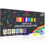 Marvin's Magic - Amazing Magic Pens - Colour Changing Magic Colouring Pens Set - Create 3D Lettering or Write Secret Messages - Magical Art Supplies - 25 Magical Coloured Pens