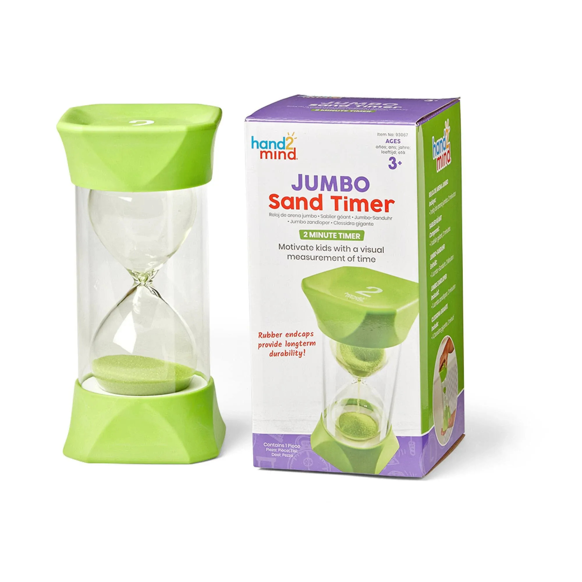 hand2mind Jumbo 2-Minute Sand Timer, Green (93067)