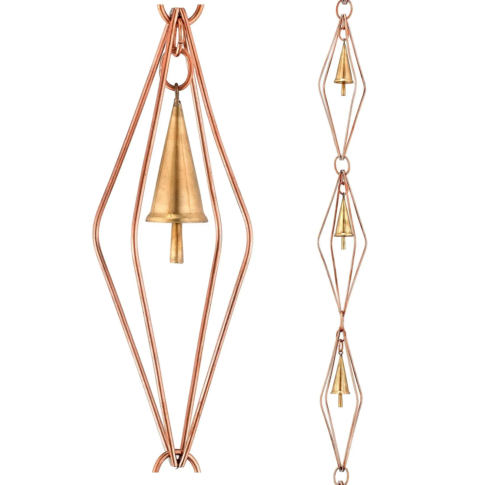 Good Directions 469P-8 Diamond Rain Chain, 8-1/2 Feet Long, Extra Large Figures, 100% Pure Copper