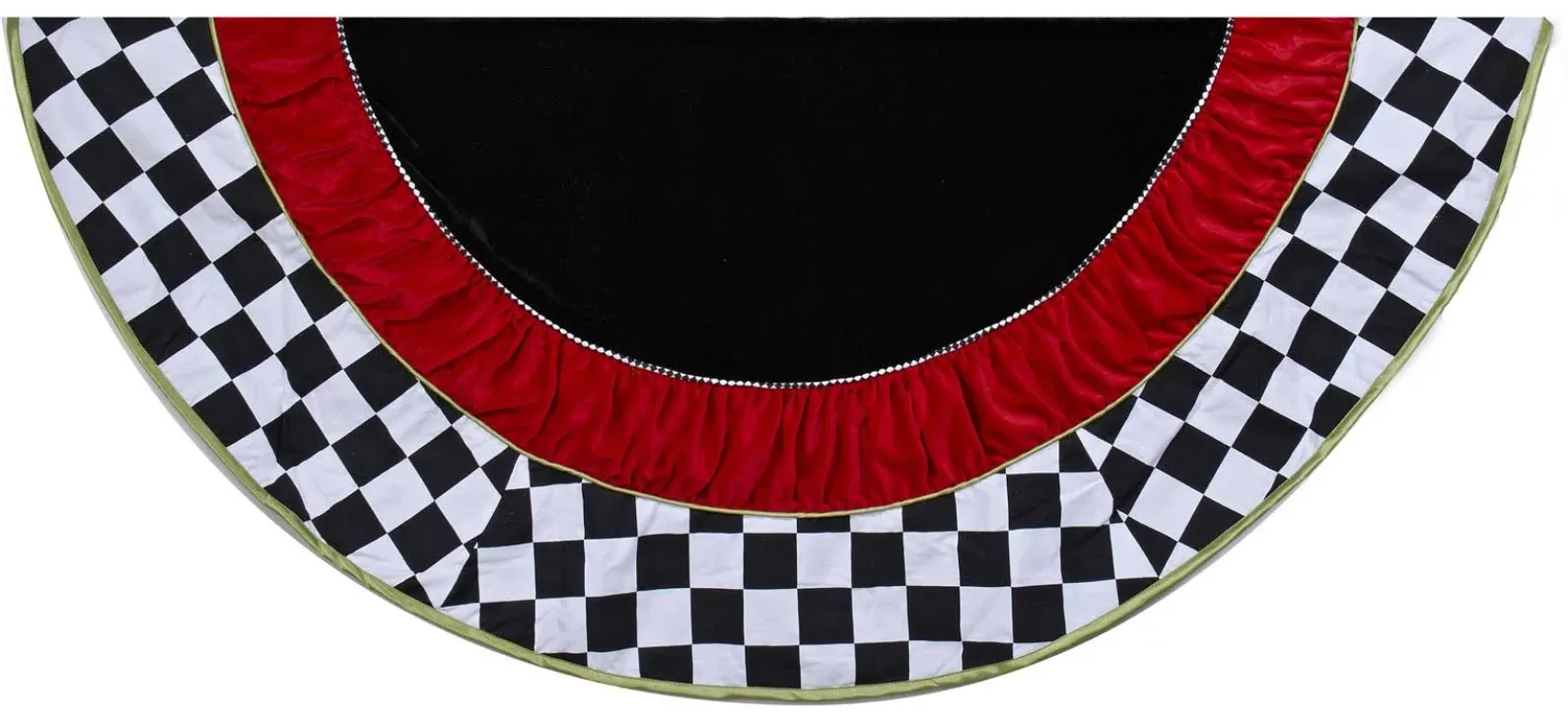 Kurt Adler 52" Black and White Checkered Tree Skirt