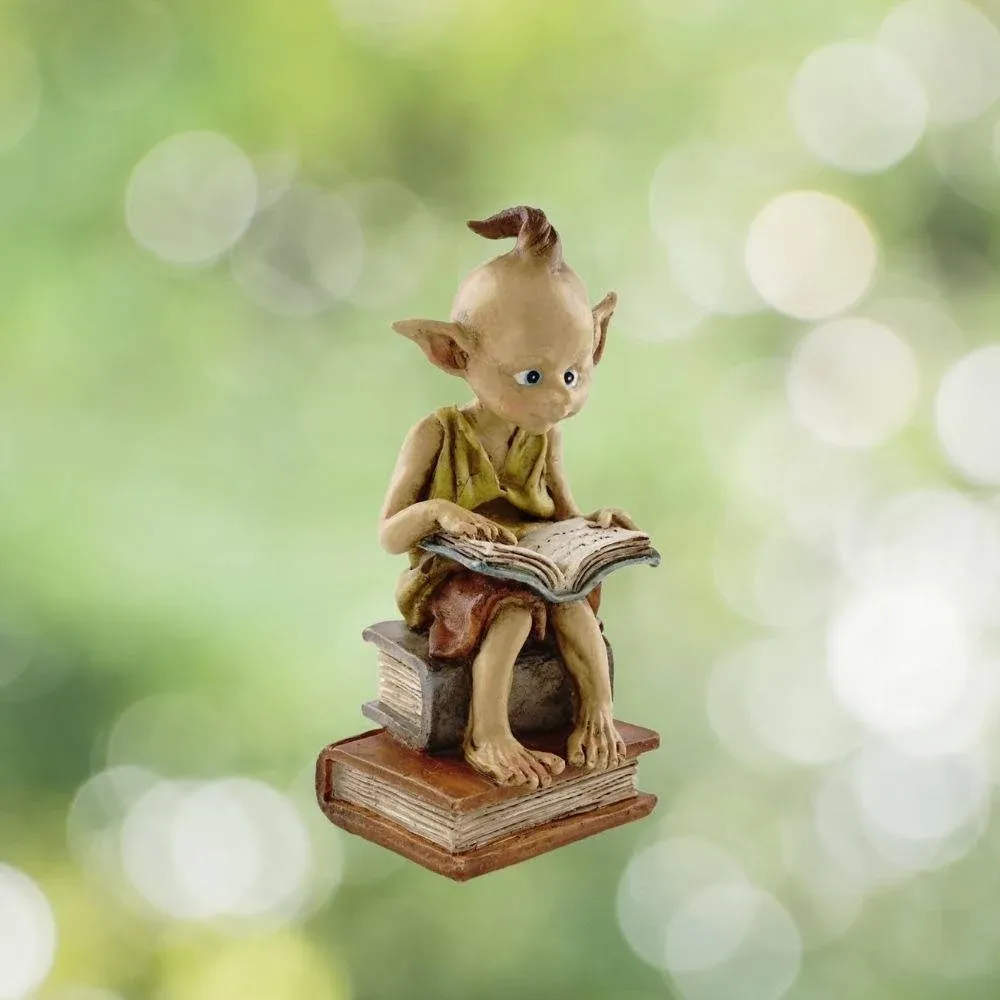 Top Collection Miniature Fairy Garden - Garden Pixie Elf Reading Book