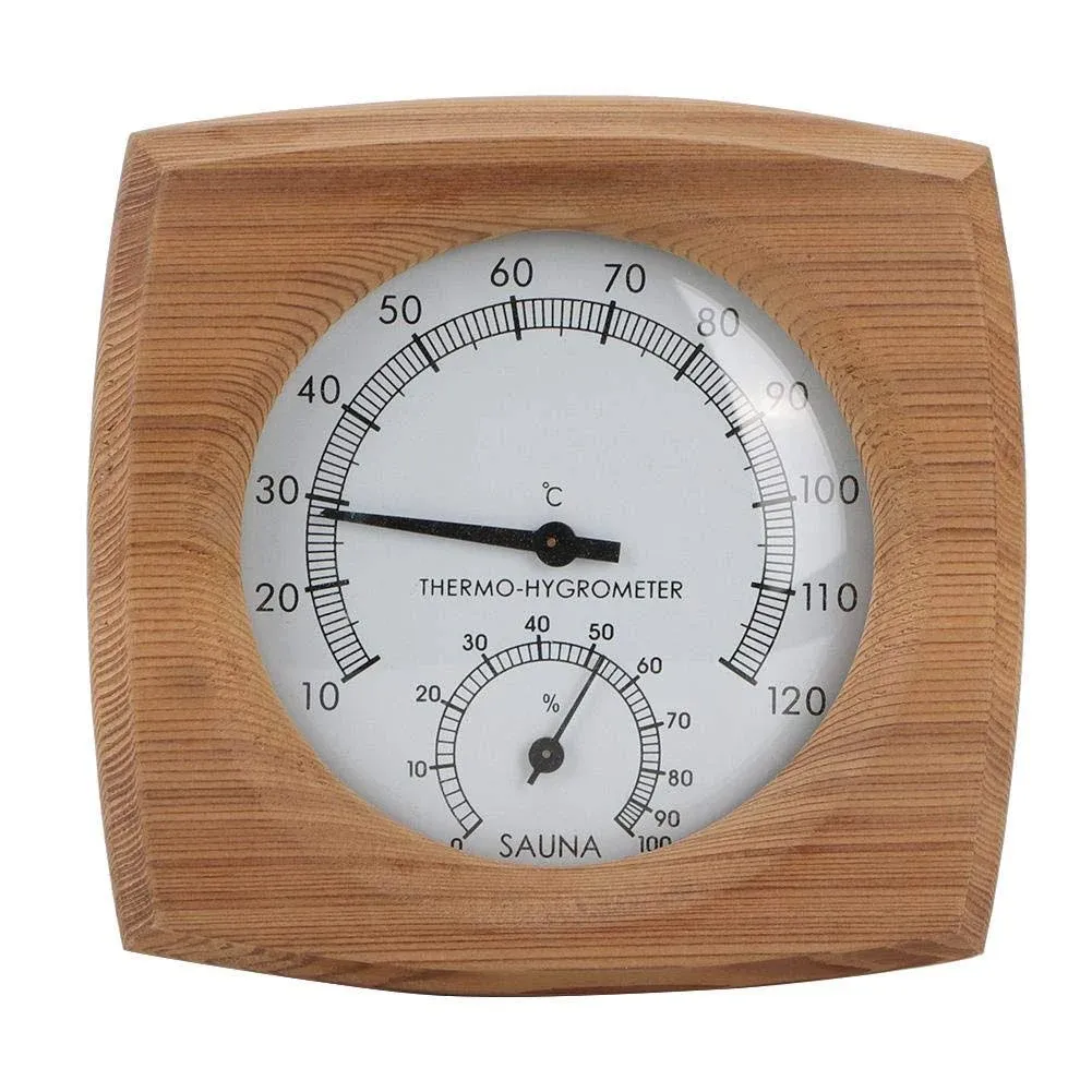 2 In-1 Indoor Wood Thermo Hygrometer Thermometer Hygrometer Steam Room Saunaes