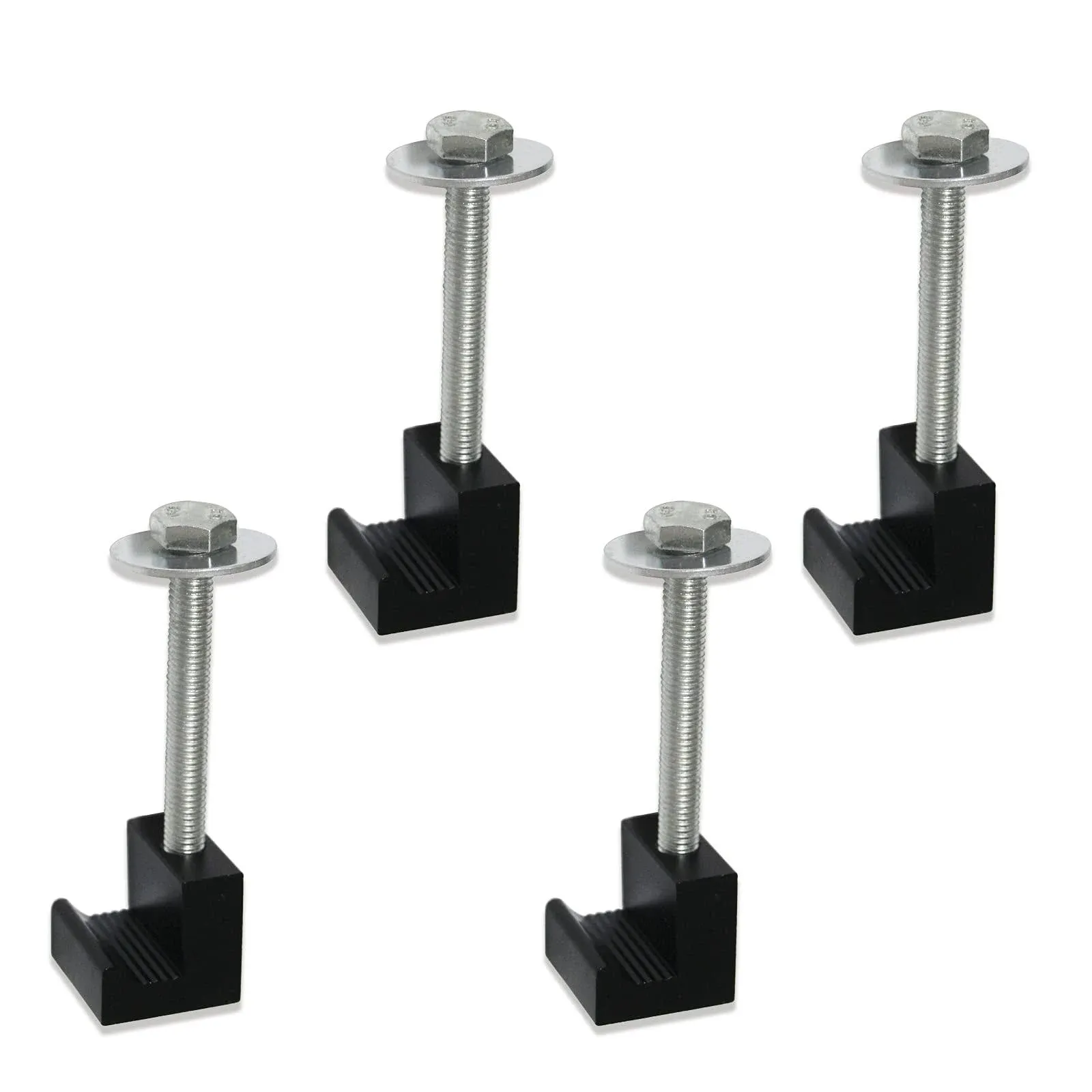 MSCRP Aluminum Mounting Clamps for Pickup Truck Tool Box Mount Tie Downs J Hook Crossover Tool box Pickup 4pcs