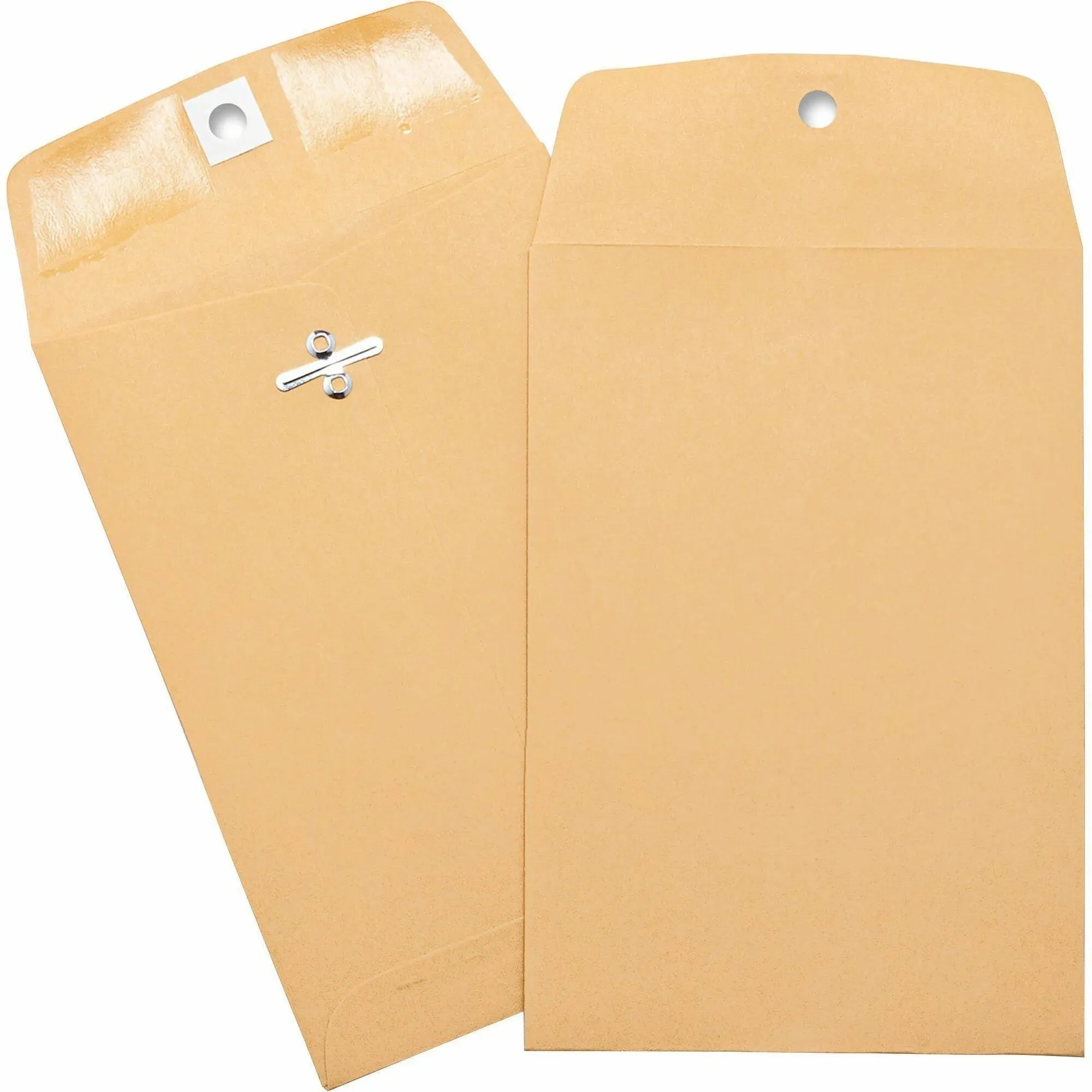 Business Source Heavy Duty Clasp Envelope, Brown, 5" x 7.5" - 100 count