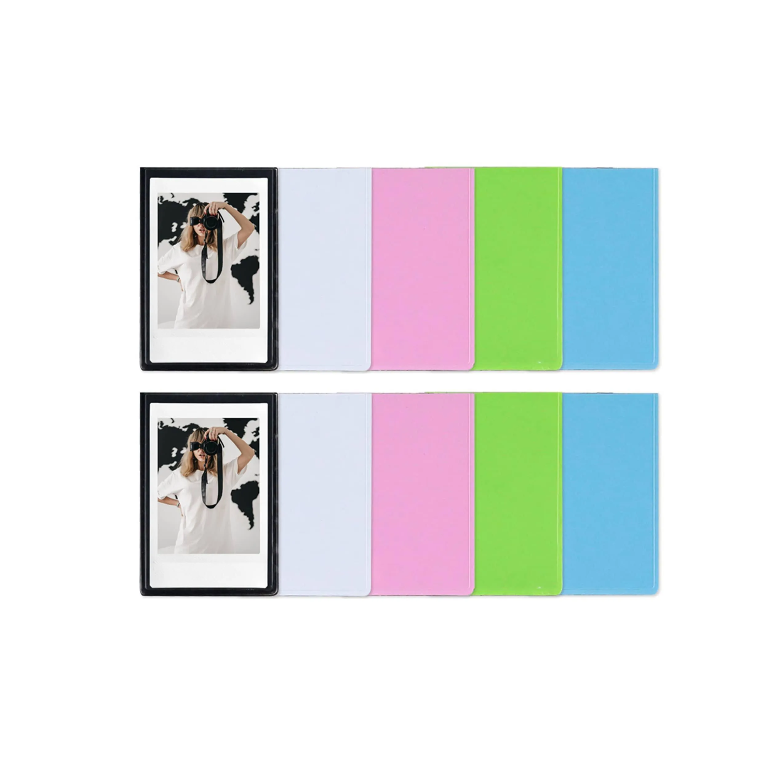 Mini Magnetic Picture Frame Refrigerator Magnets with Clear Protective Pocket for Polaroid Fujifilm Instax Mini Film, 2x3 Inch Photos, for Metal Fridge Cabinet Lockers, 10 Pieces.