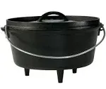 10&#034; / 5 Quart Seasoned Cast Iron Camp Dutch Oven Camping Cookware Outdoor NEW