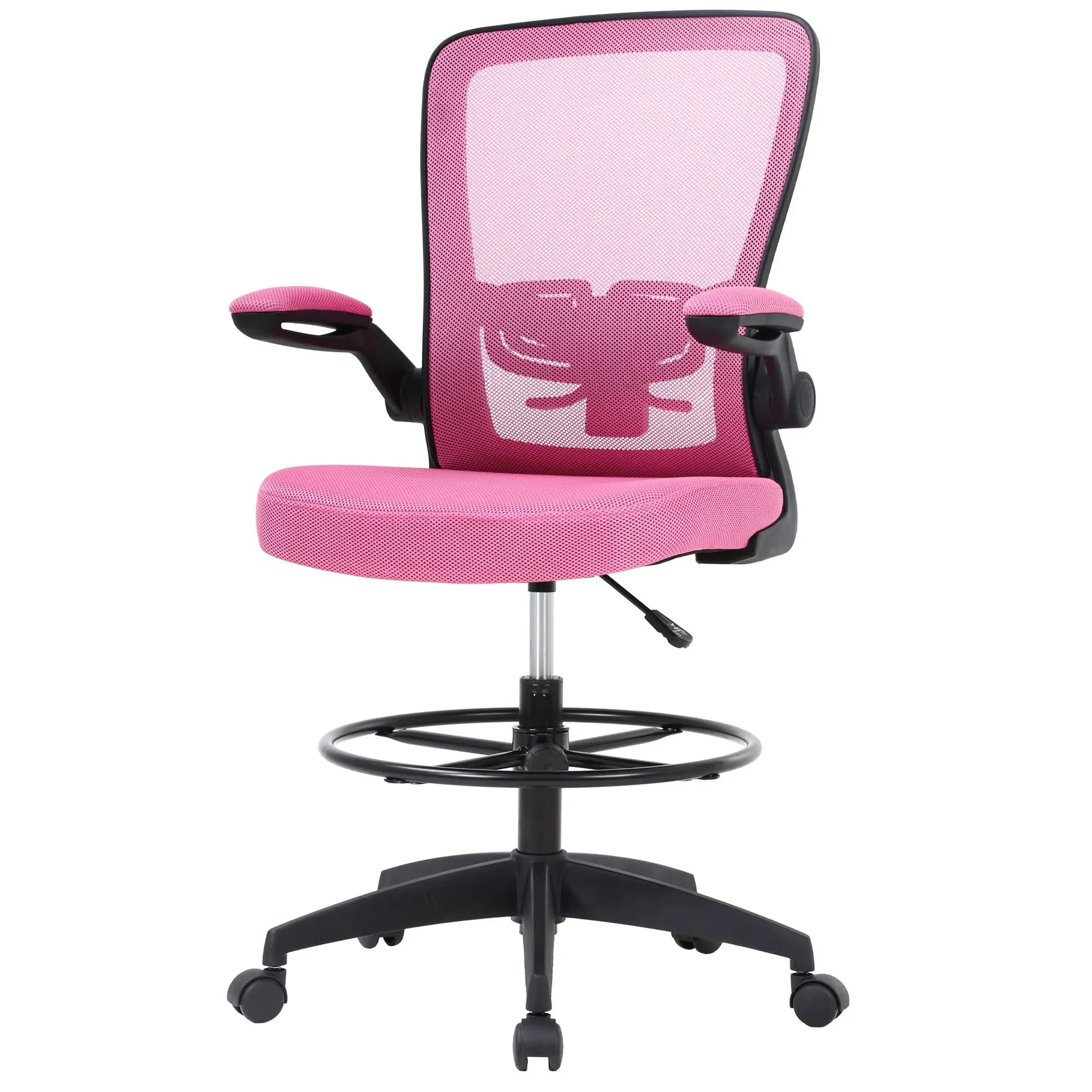 Drafting Chair Tall Office Chair Mid-Back Mesh Ergonomic Computer Chair High ...